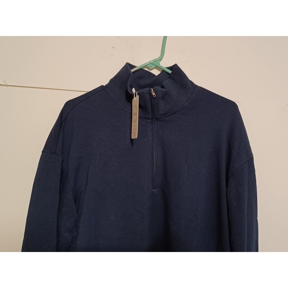 Dressmine Women 1/4 Zip Sweatshirt Top Long Sleeve Mock Neck Blue Size Medium - Picture 3 of 6